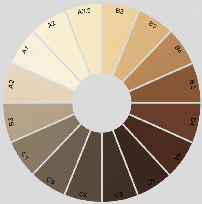 teeth shade guide you can hold up to your teeth on your phone